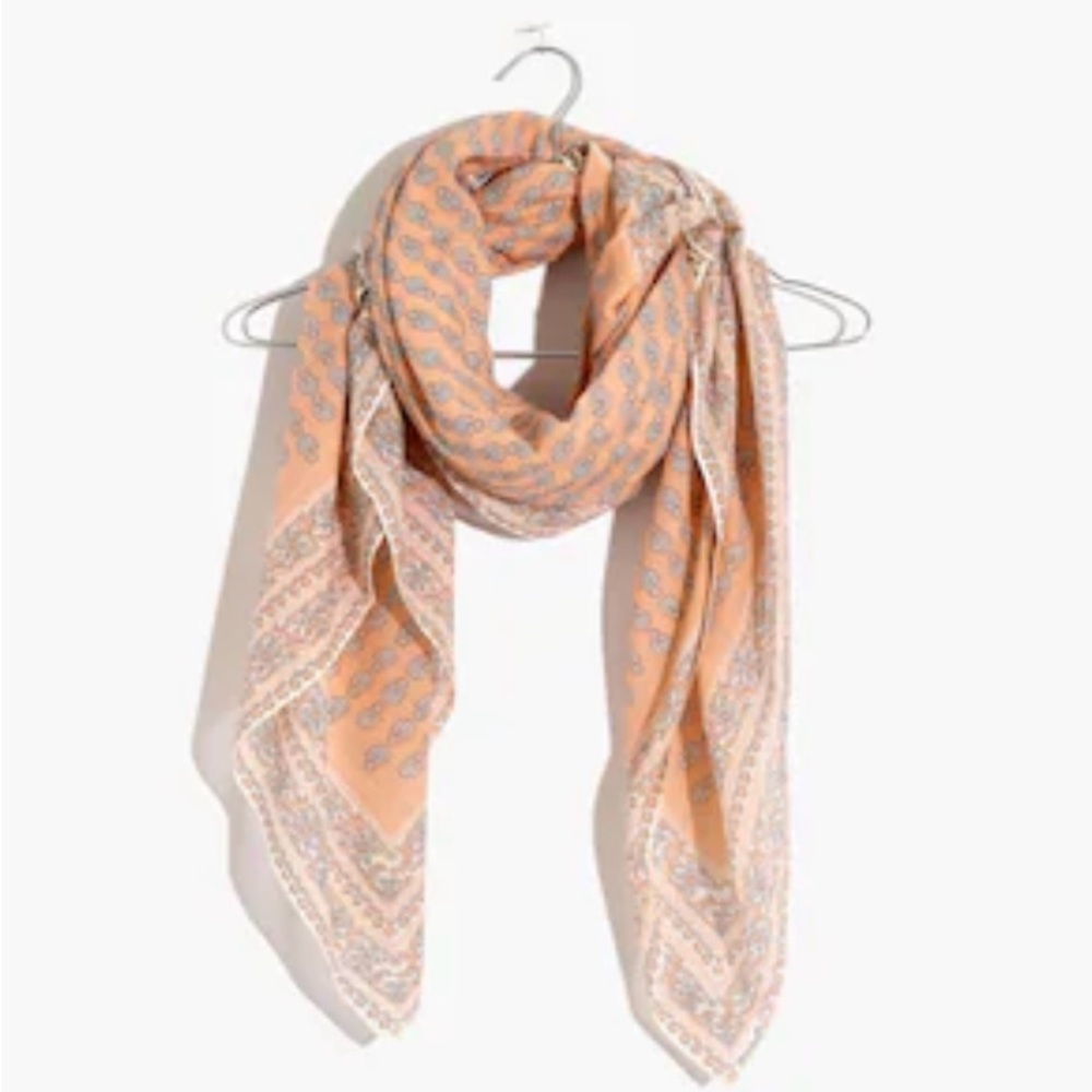 Madewell Oversized Peach Patterned Scarf